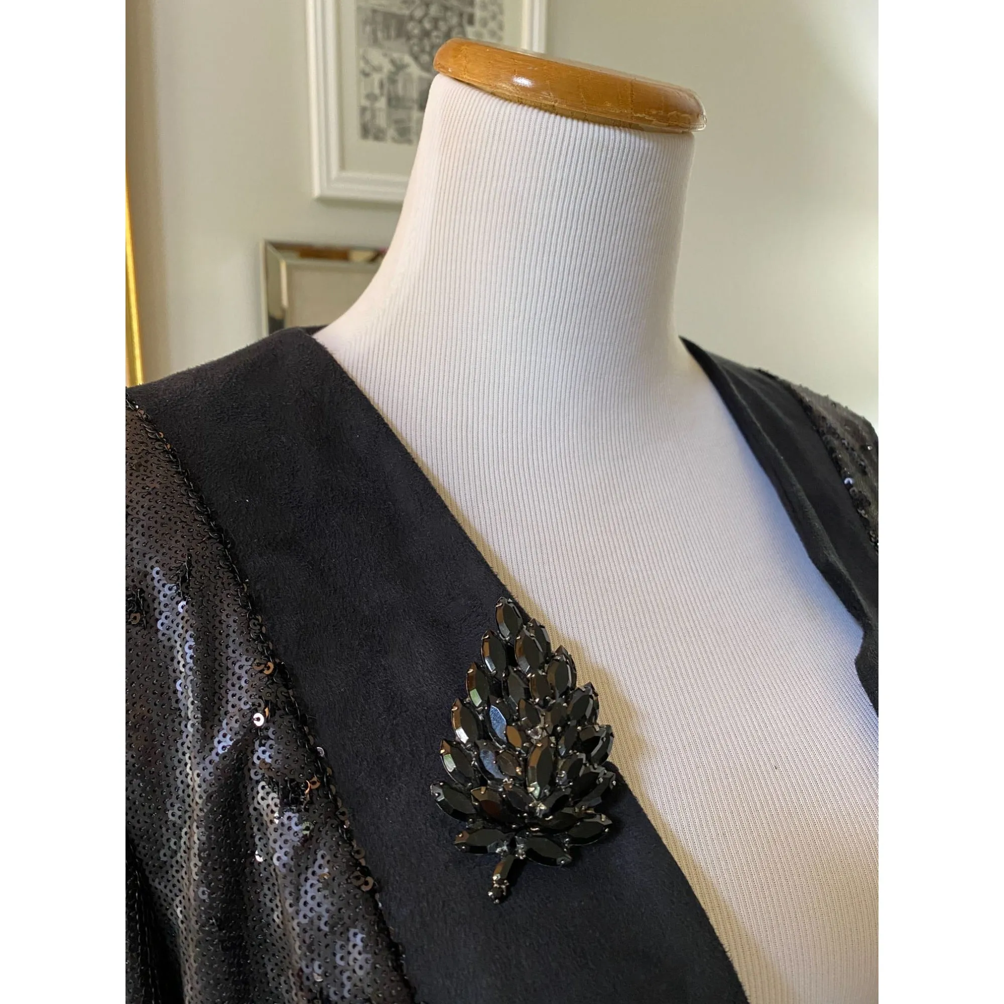 Shonda Black Ultra Suede Sequined Jacket