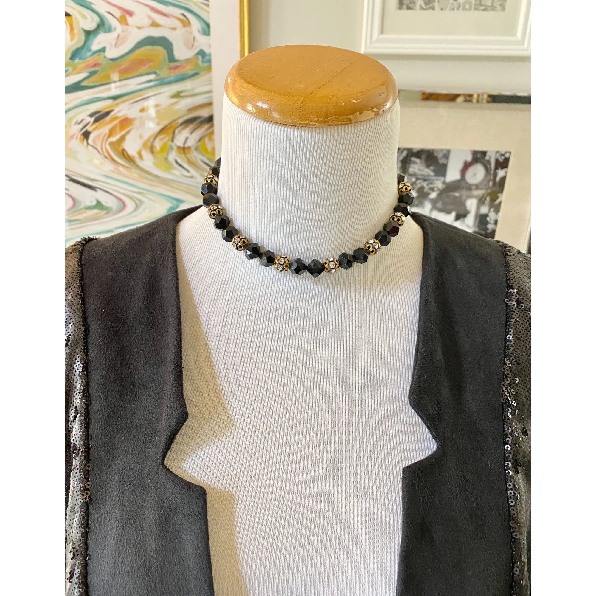Shonda Black Ultra Suede Sequined Jacket