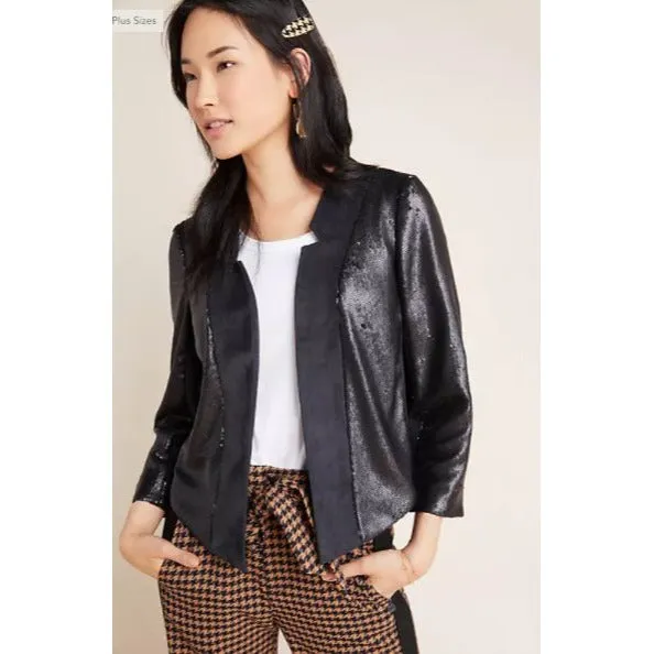 Shonda Black Ultra Suede Sequined Jacket