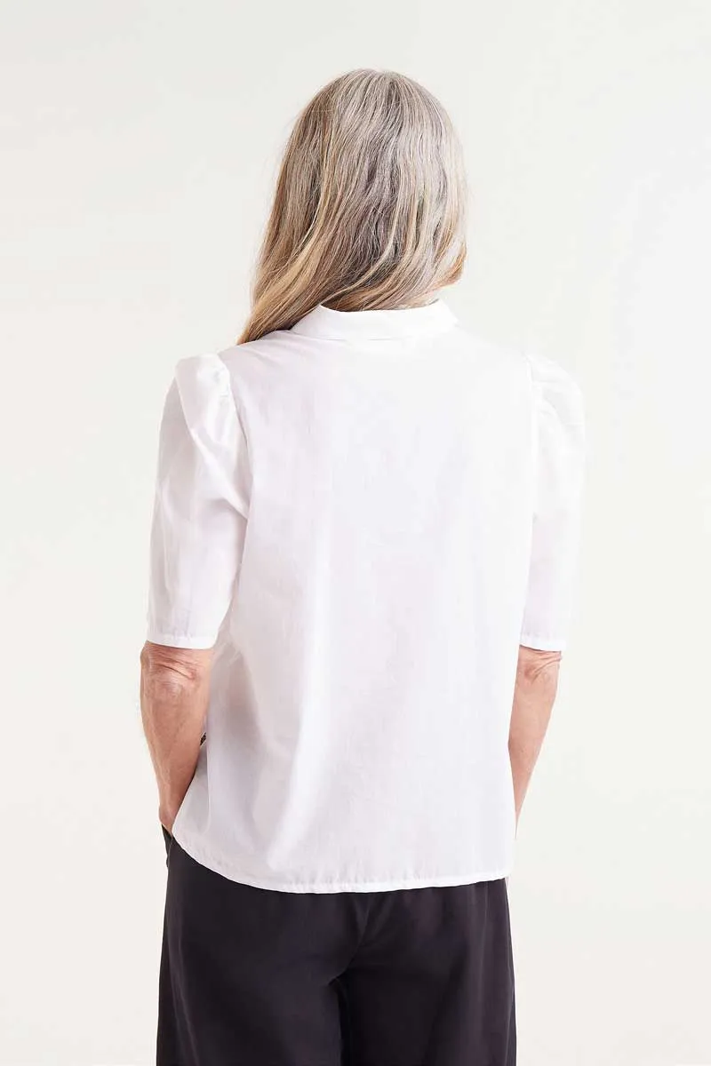 Short Sleeve Embroidered Zebra Print Shirt