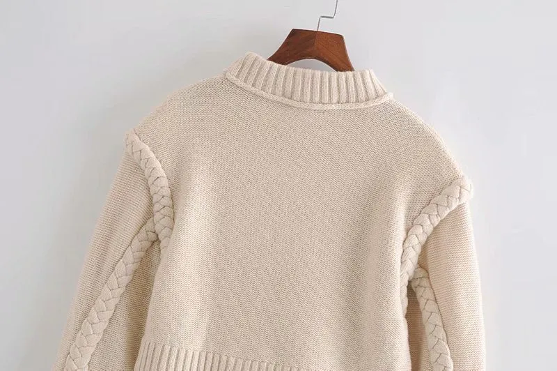 Shoulder Padded Geometry Tops Sweaters
