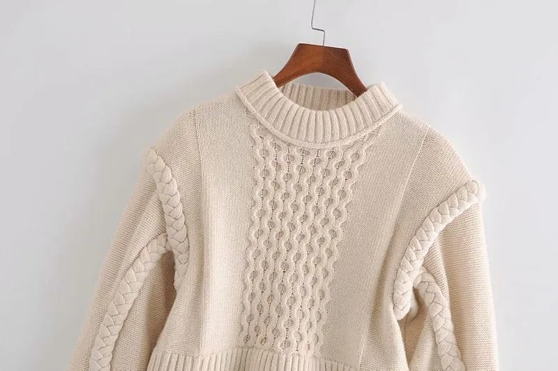 Shoulder Padded Geometry Tops Sweaters