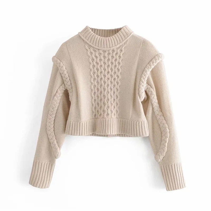 Shoulder Padded Geometry Tops Sweaters