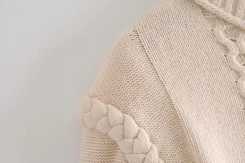 Shoulder Padded Geometry Tops Sweaters