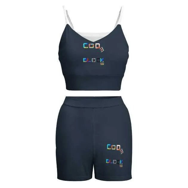 Sling V-neck Umbilical Vest Suit HTZ- (single Picture Multi-spelling Optional)