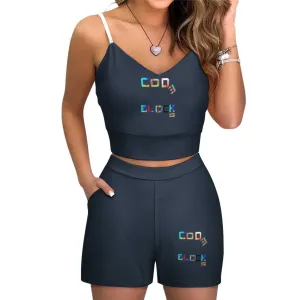 Sling V-neck Umbilical Vest Suit HTZ- (single Picture Multi-spelling Optional)