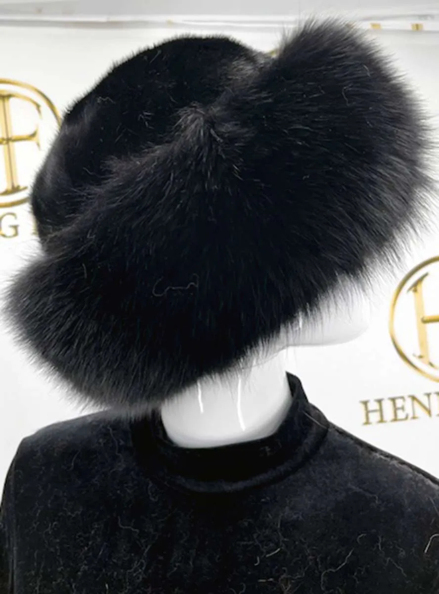 Small Mink Fur Hat with Fox Fur Trim