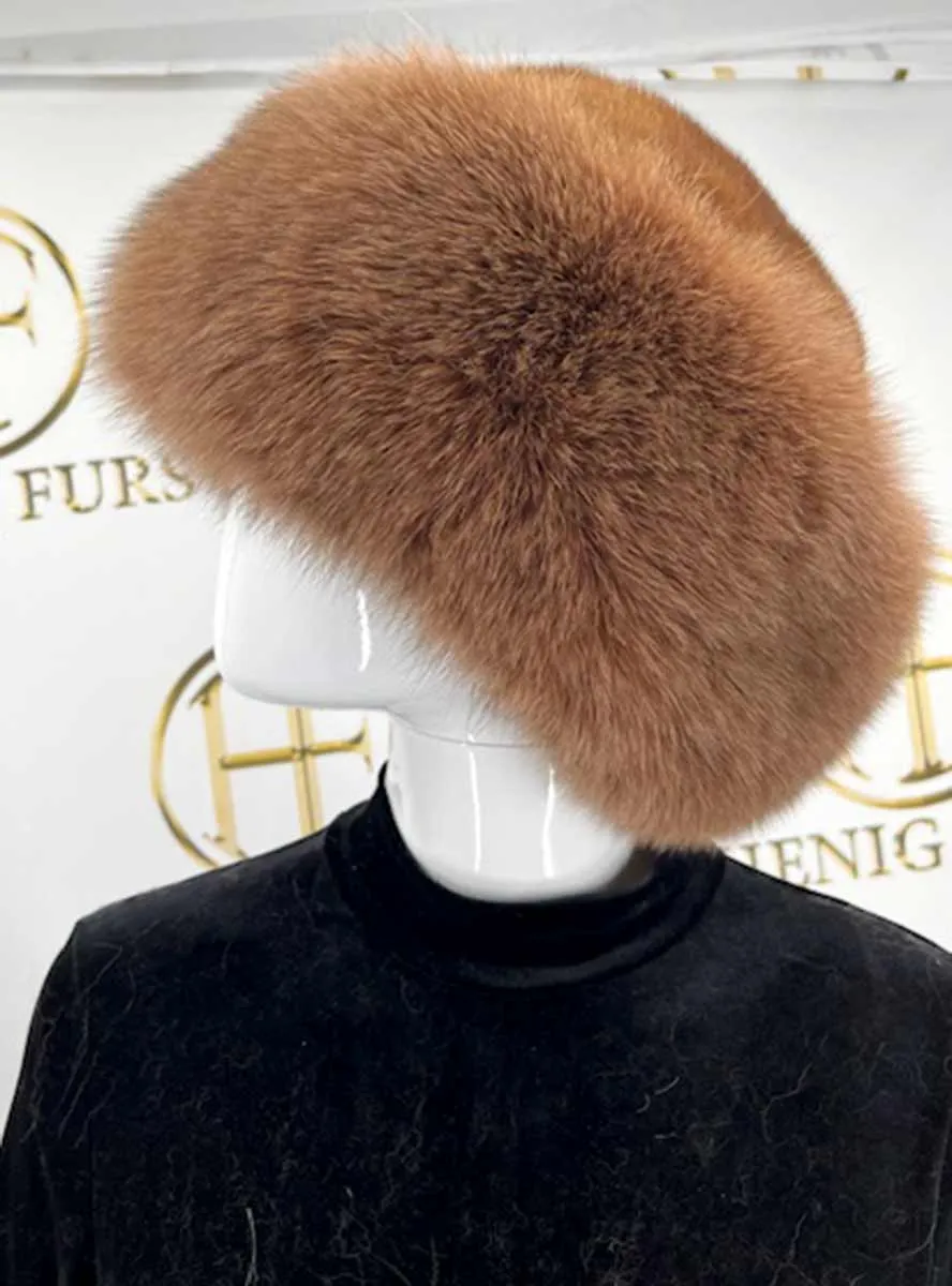 Small Mink Fur Hat with Fox Fur Trim