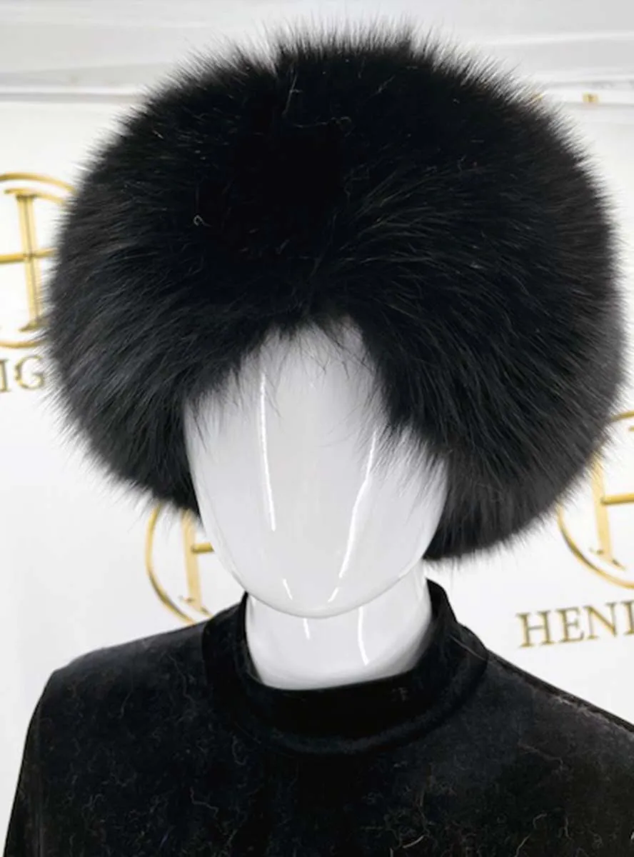 Small Mink Fur Hat with Fox Fur Trim