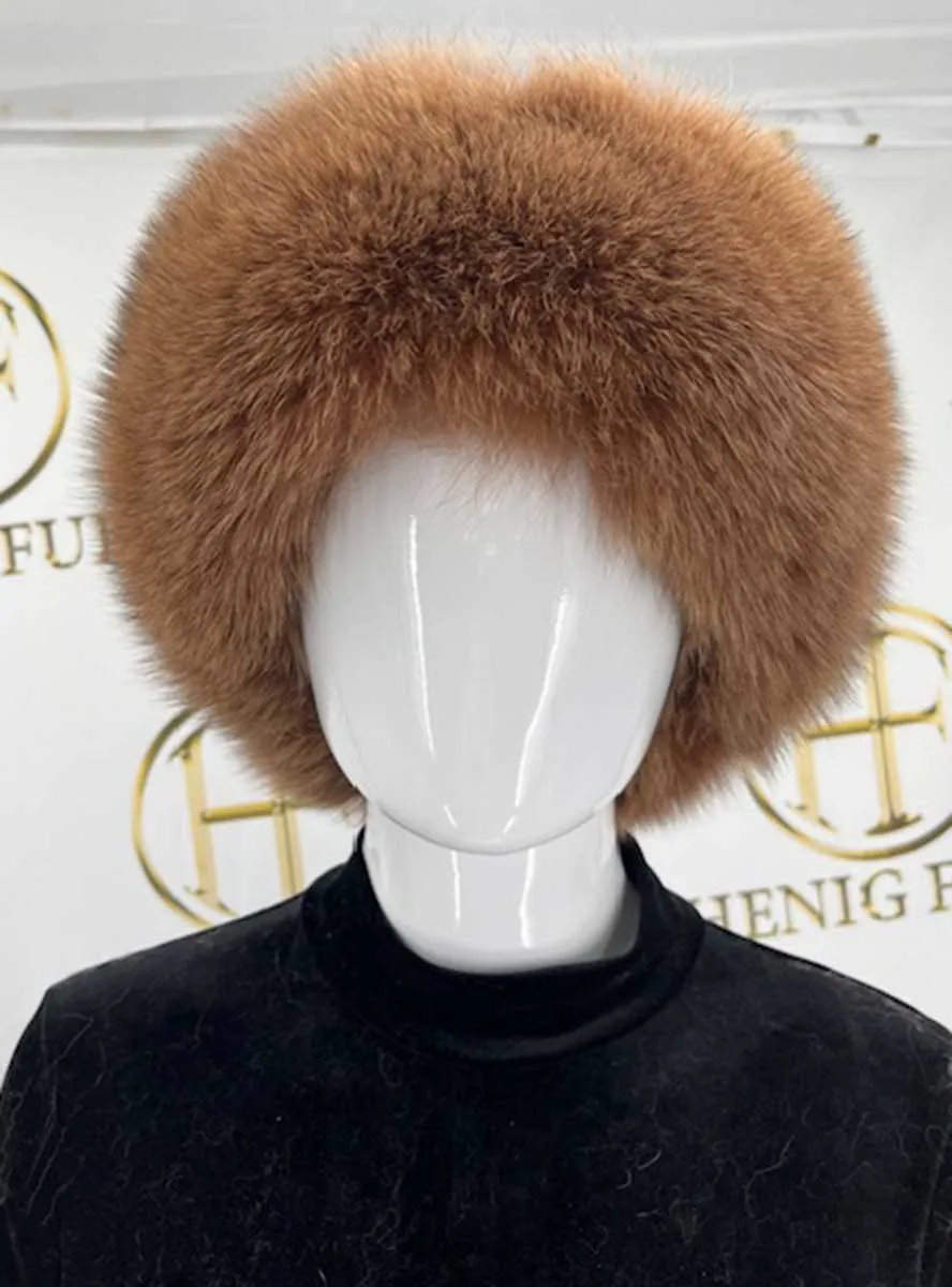 Small Mink Fur Hat with Fox Fur Trim