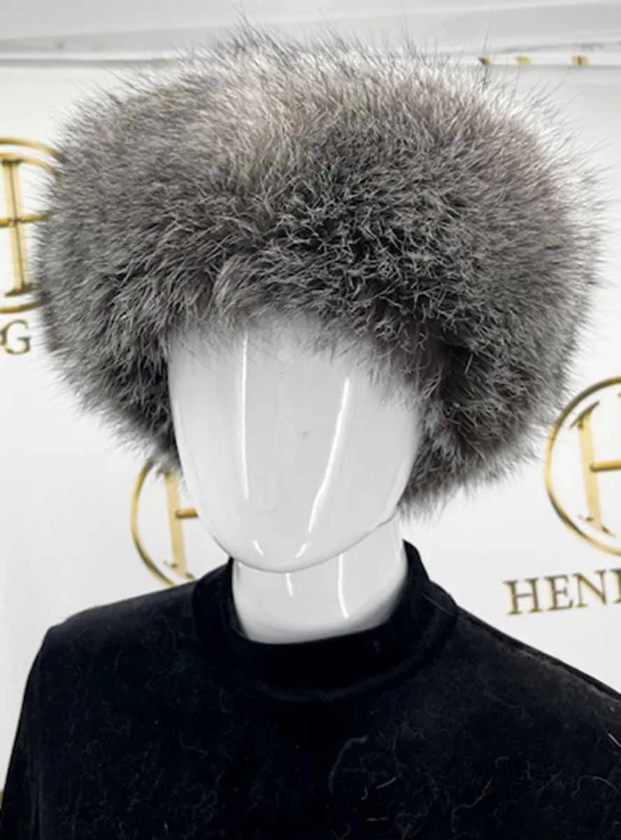 Small Mink Fur Hat with Fox Fur Trim