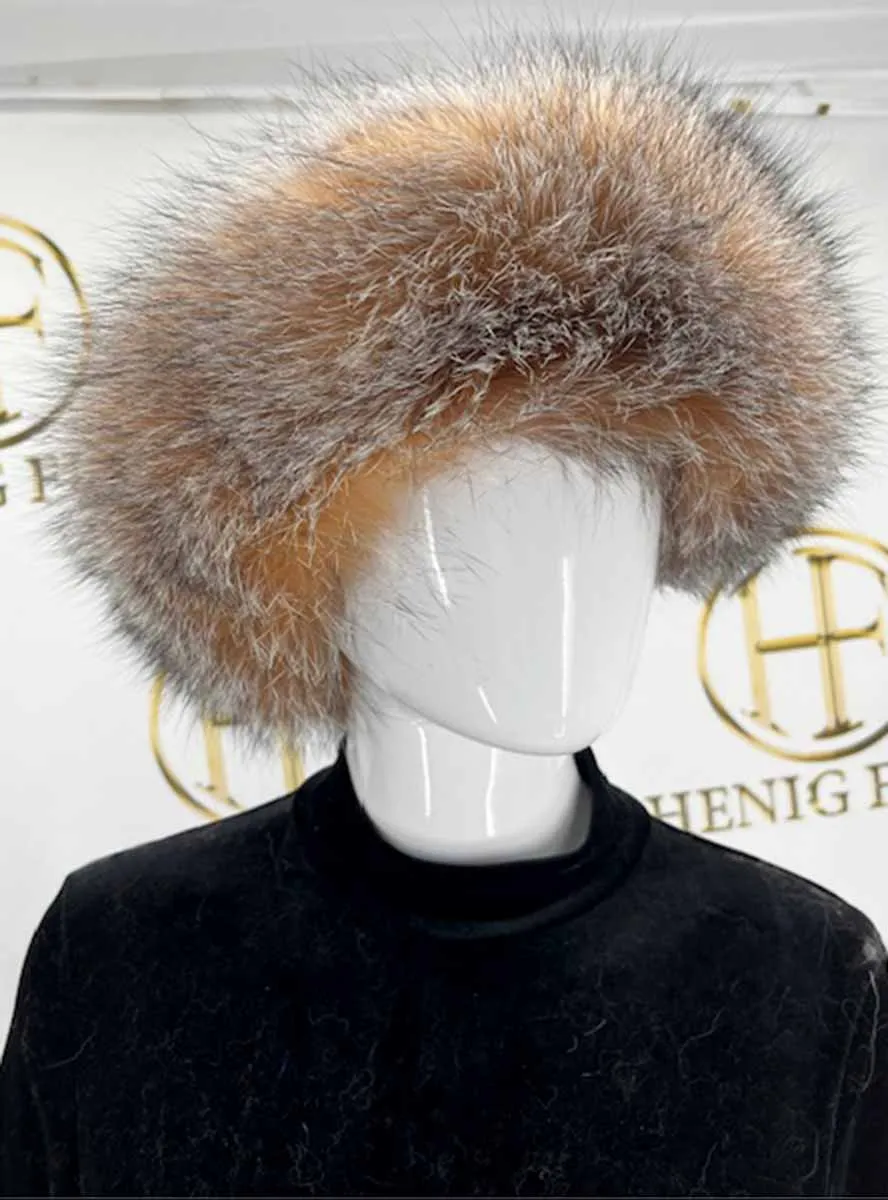 Small Mink Fur Hat with Fox Fur Trim
