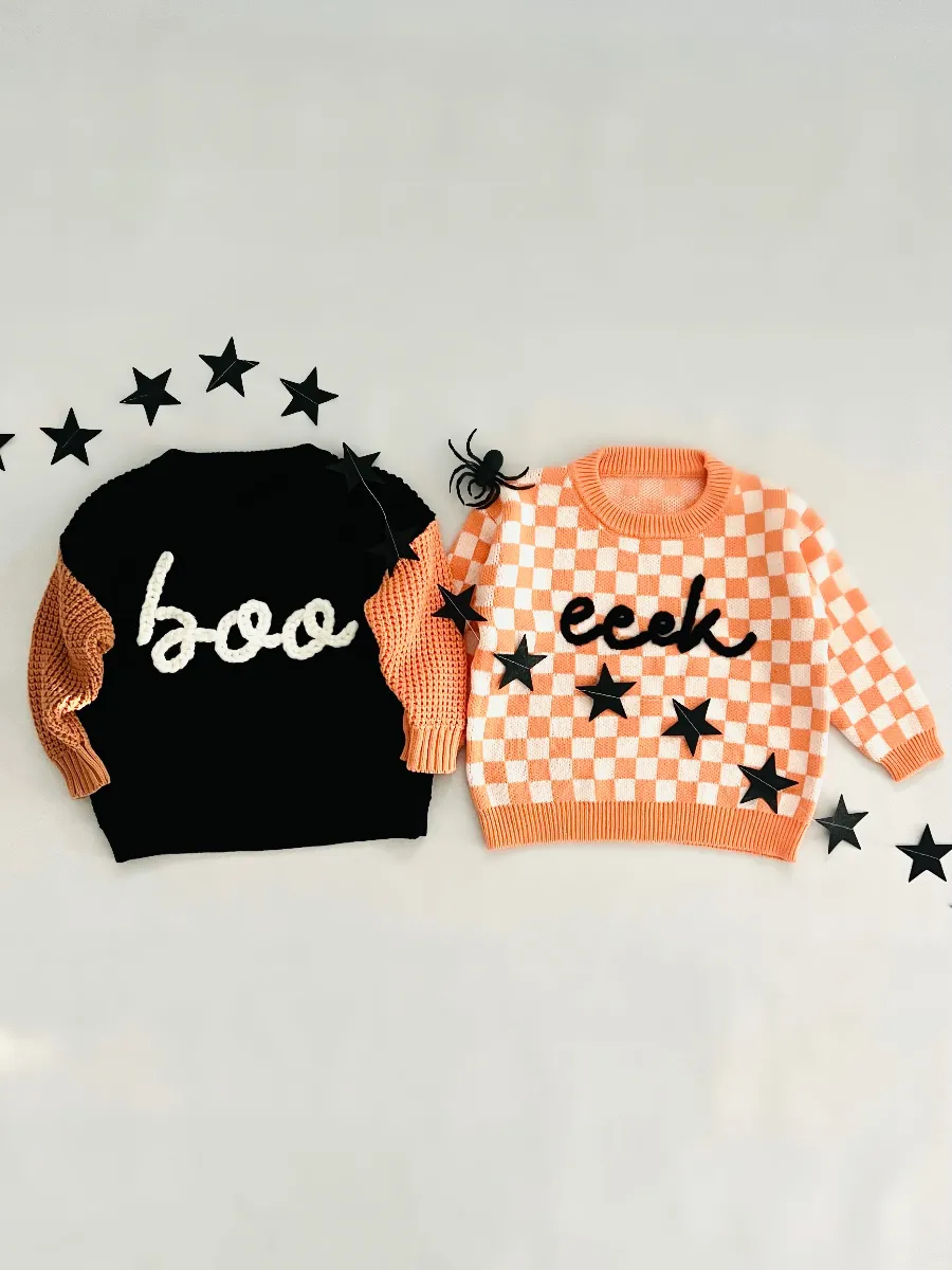 Spooky Hand Embroidered Sweater - Eeek