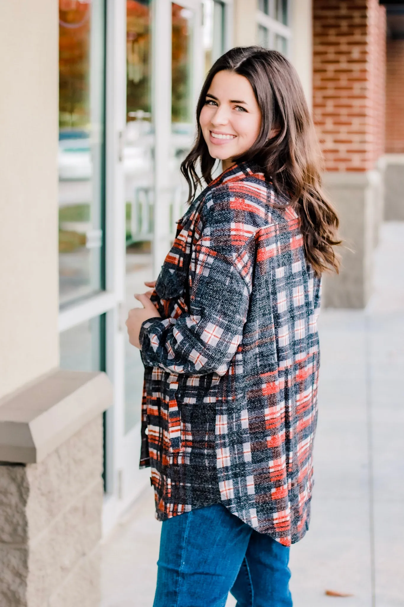 Standout Aztec Print Shacket in Black