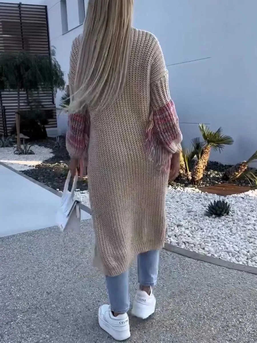 Stunncal Fringed Knit Knit Sweater