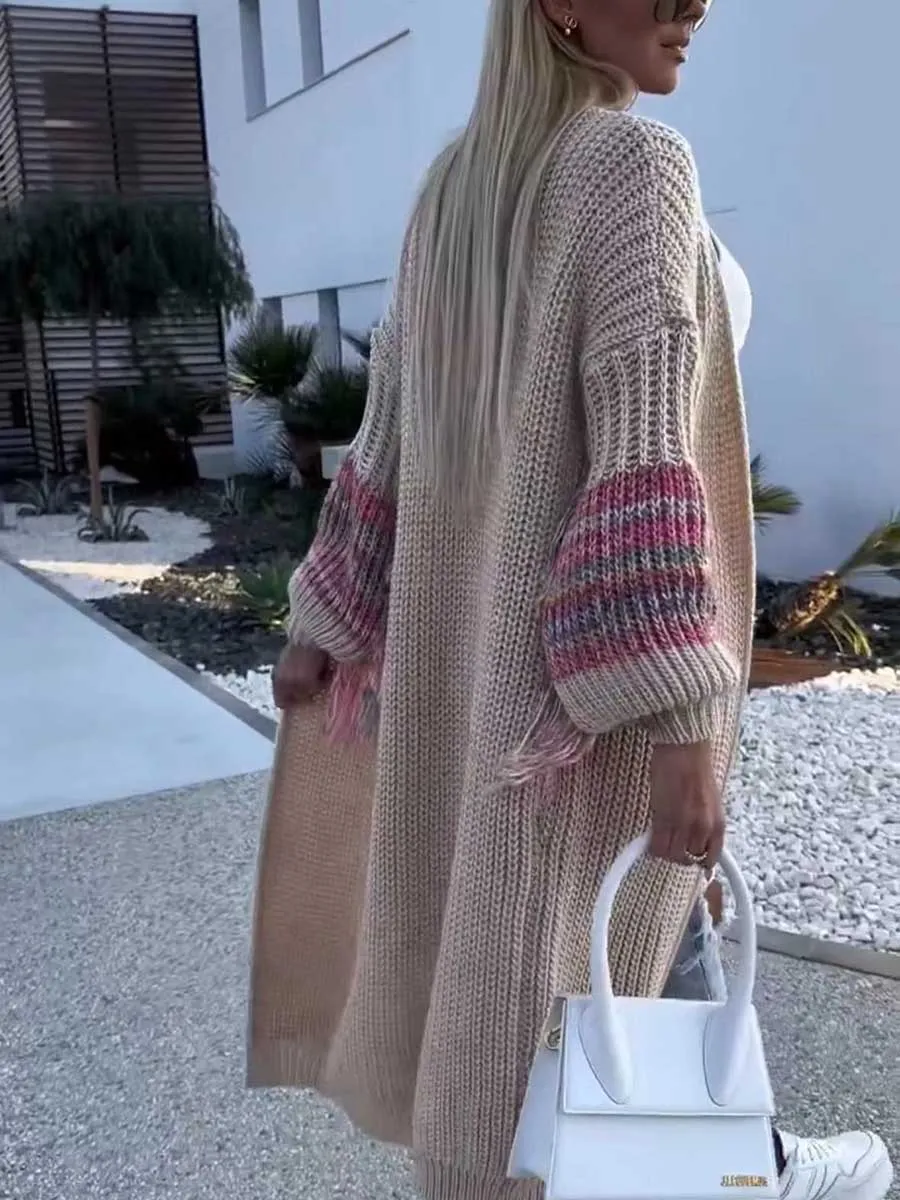 Stunncal Fringed Knit Knit Sweater