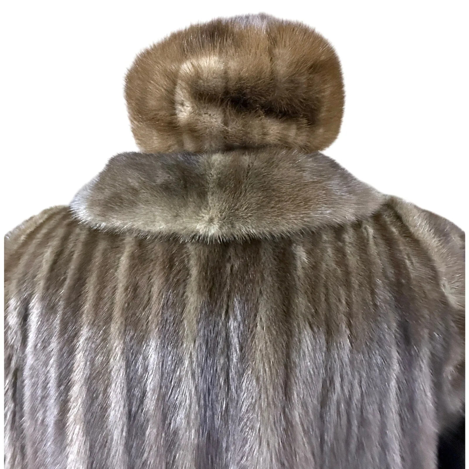Stunning Alaskan Mink Fur Swing Coat  Hat Full Length L/XL David Green 90" Sweep