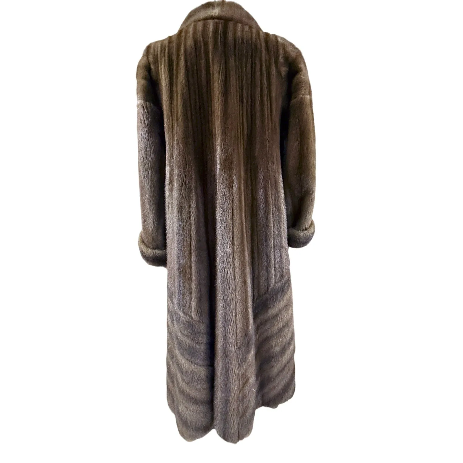 Stunning Alaskan Mink Fur Swing Coat  Hat Full Length L/XL David Green 90" Sweep