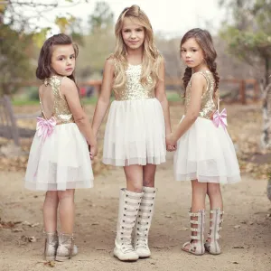 Summer Girls Dress Princess Kids Wedding Dresses Sequins Girls Clothes Kids Clothing Christmas Children Party Costume