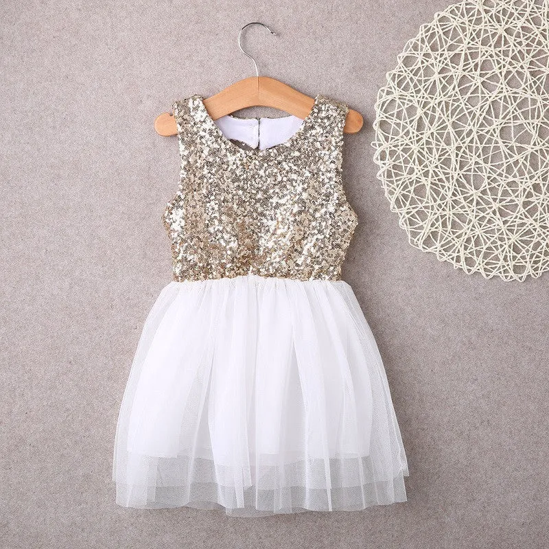 Summer Girls Dress Princess Kids Wedding Dresses Sequins Girls Clothes Kids Clothing Christmas Children Party Costume