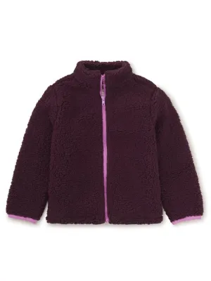 Teddy Fleece Zip up Jacket - Purple Fig
