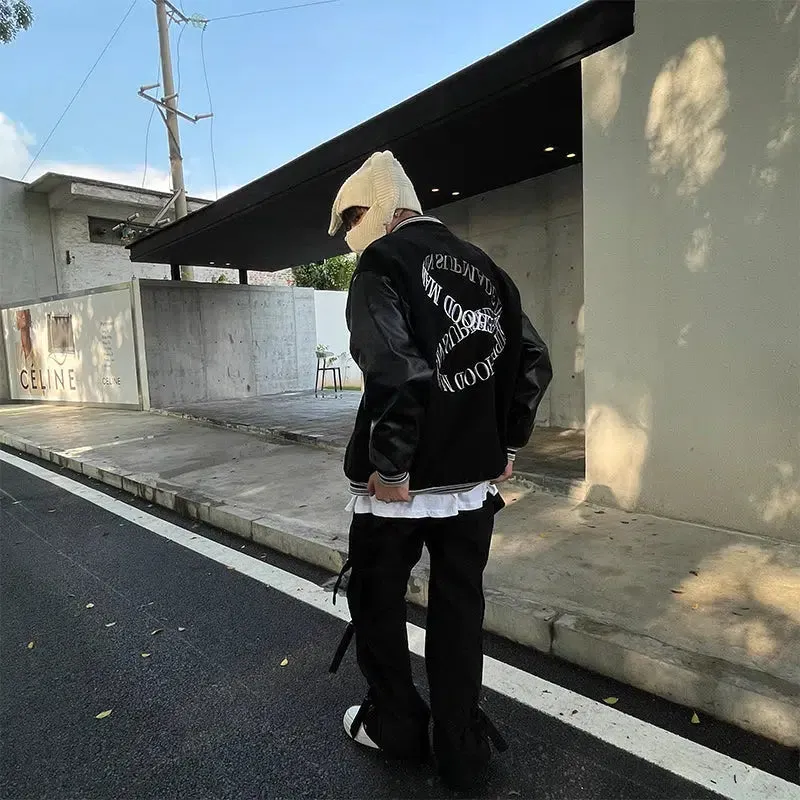 Text Print Baseball Jacket