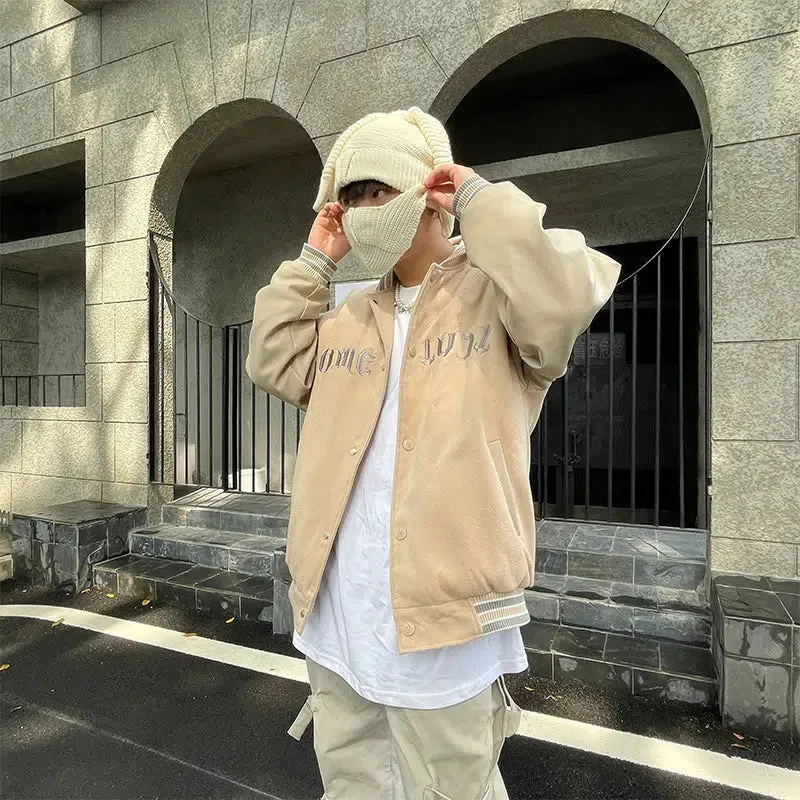 Text Print Baseball Jacket