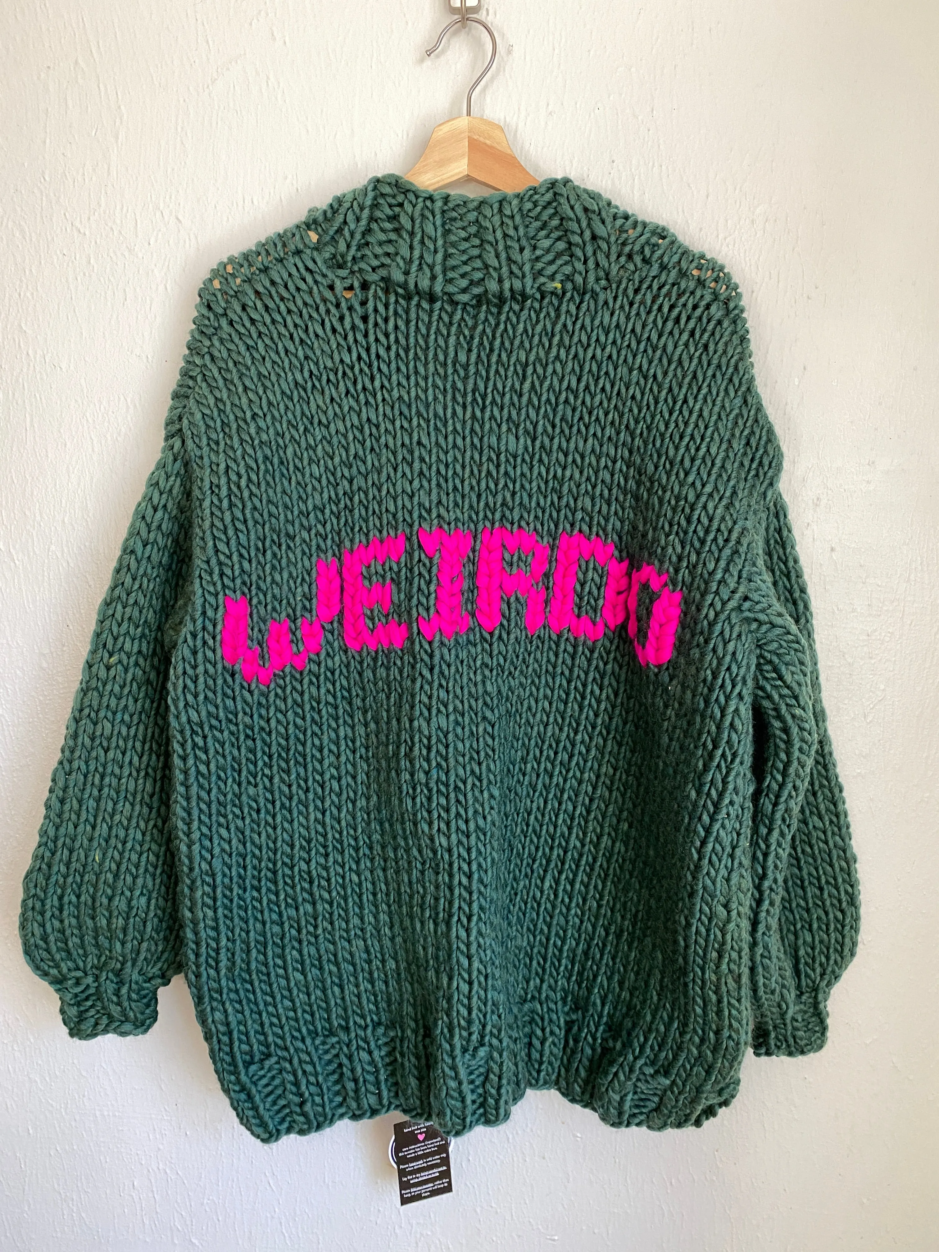The Weirdo Cardigan Sweater in Enchanted Forest   Neon Pink