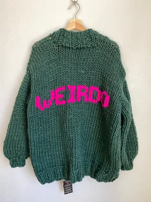 The Weirdo Cardigan Sweater in Enchanted Forest   Neon Pink