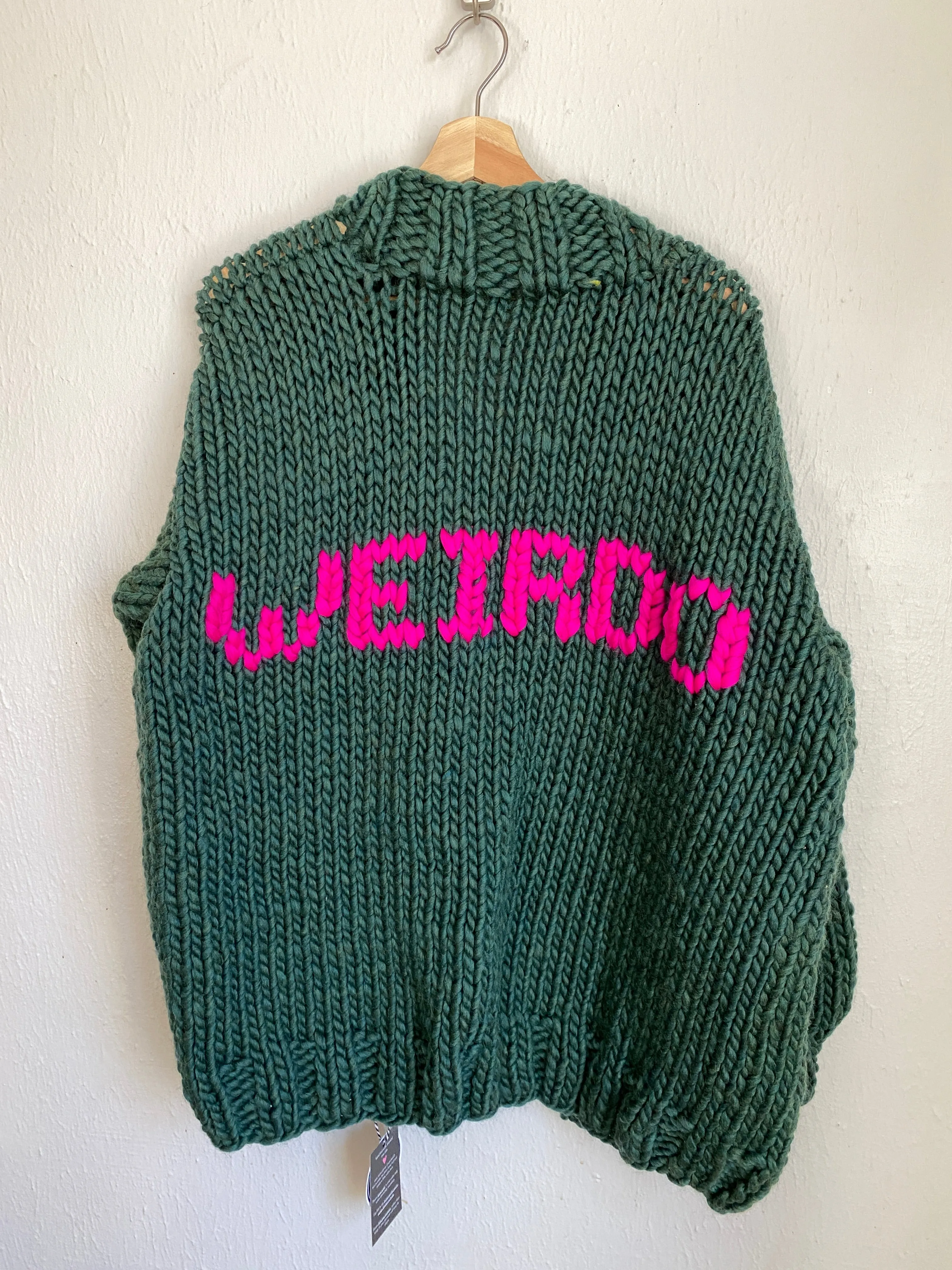 The Weirdo Cardigan Sweater in Enchanted Forest   Neon Pink