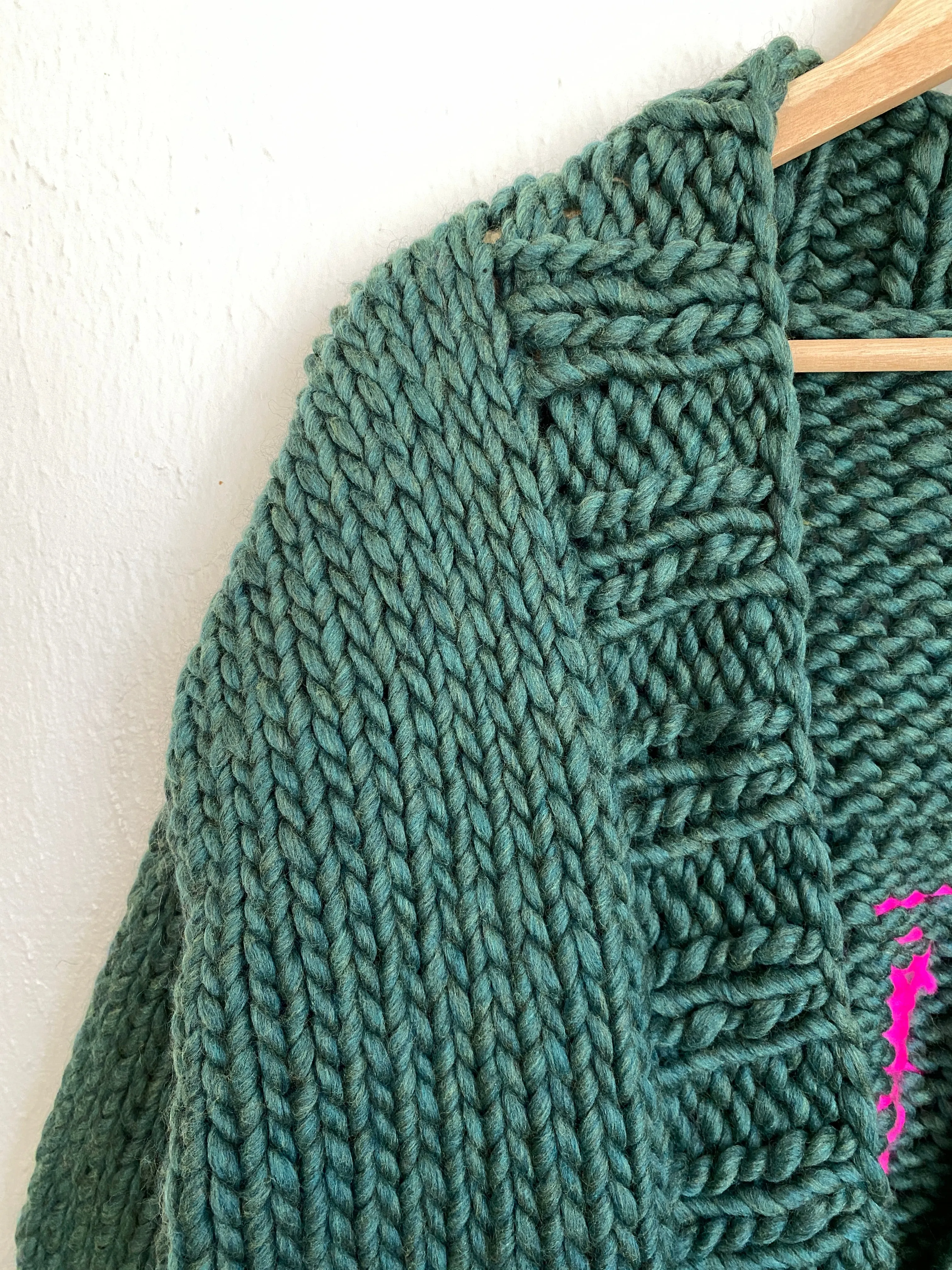 The Weirdo Cardigan Sweater in Enchanted Forest   Neon Pink
