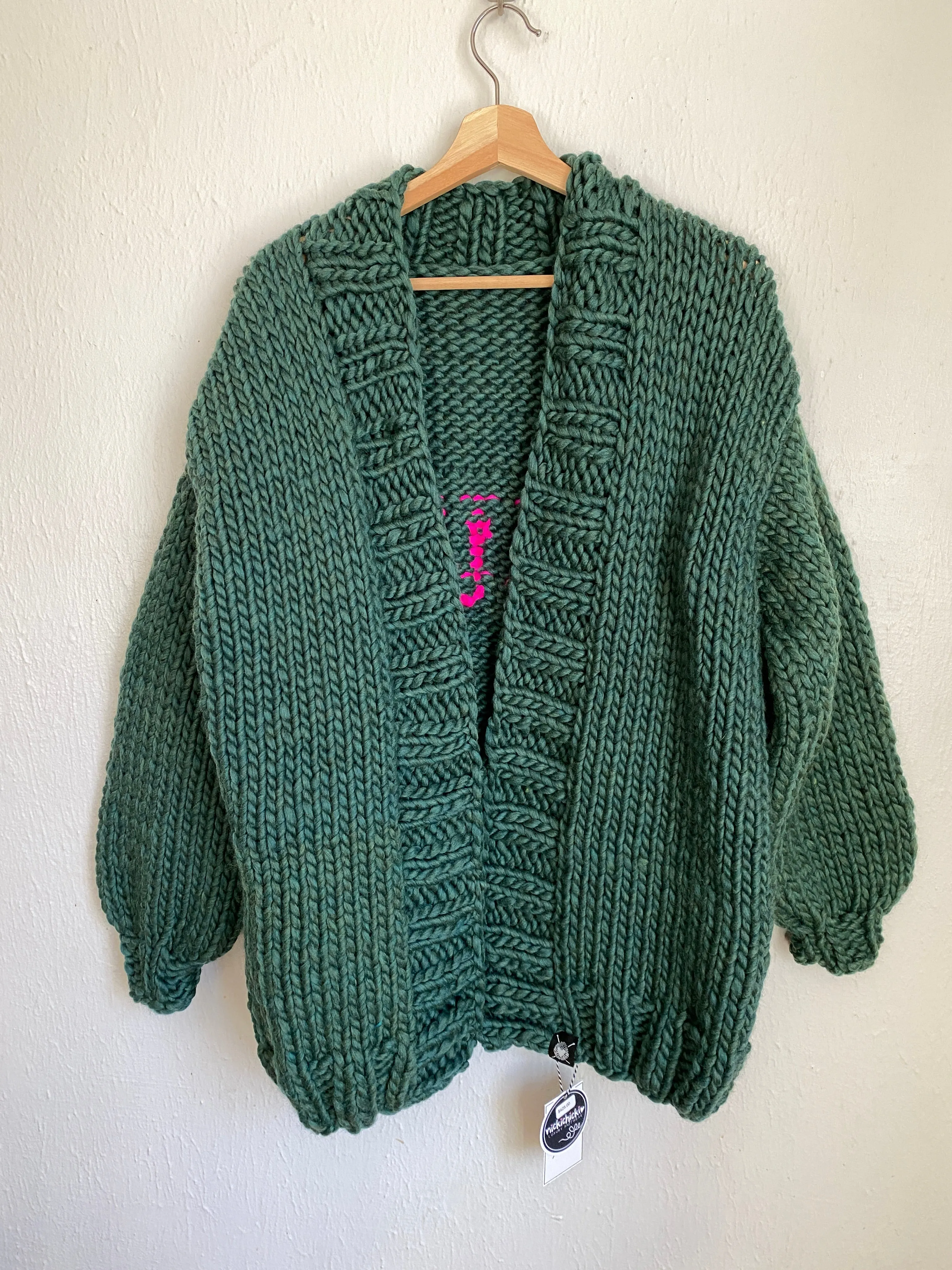 The Weirdo Cardigan Sweater in Enchanted Forest   Neon Pink