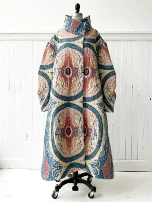 transferware quilted cotton twill coat