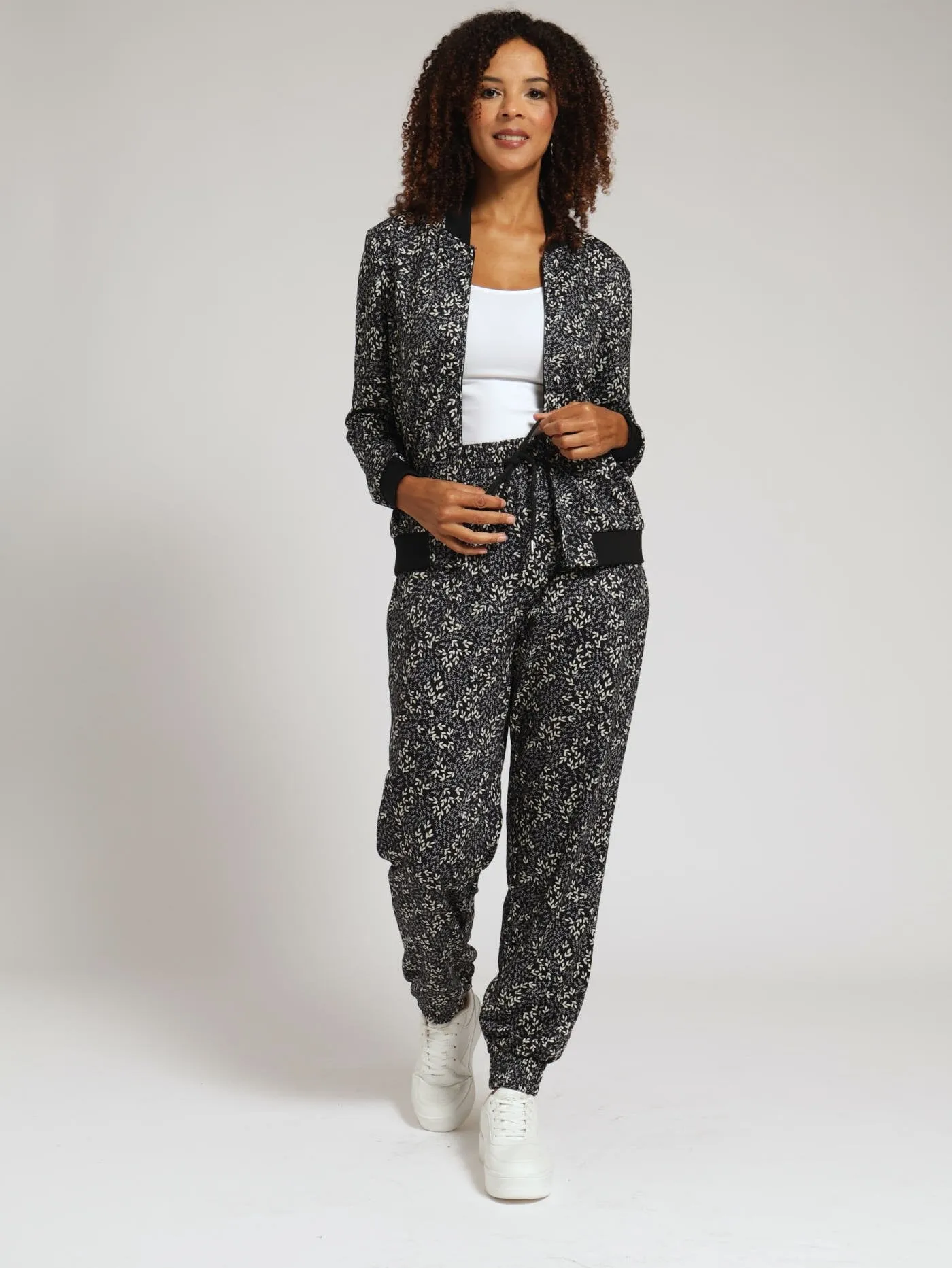 Unbrushed Fleece Bomber Jacket - Black