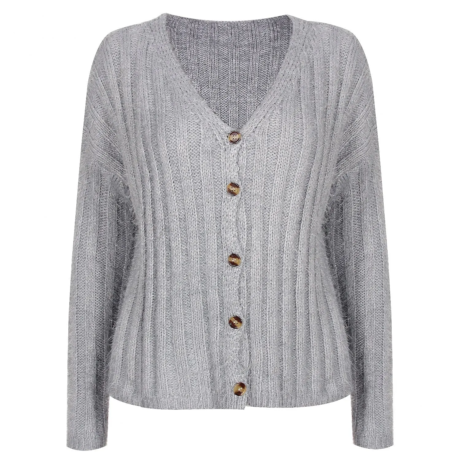 V-neck Single-breasted Knit Sweaters Cardigans