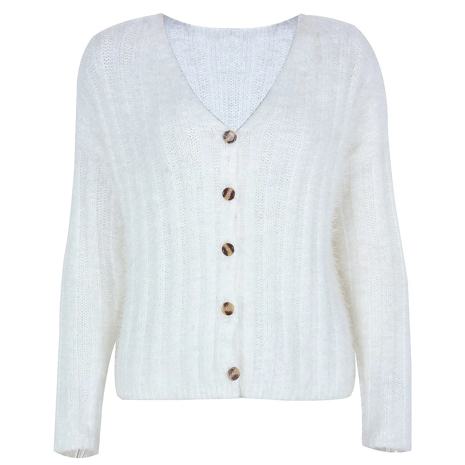 V-neck Single-breasted Knit Sweaters Cardigans
