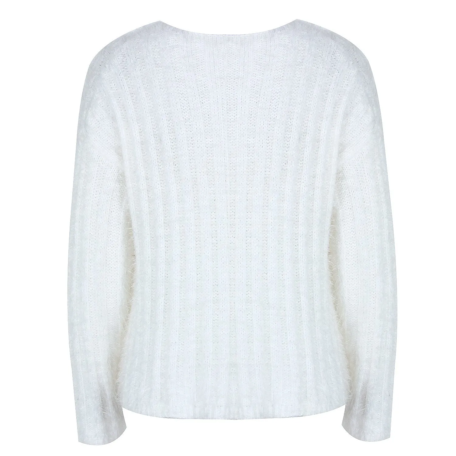 V-neck Single-breasted Knit Sweaters Cardigans