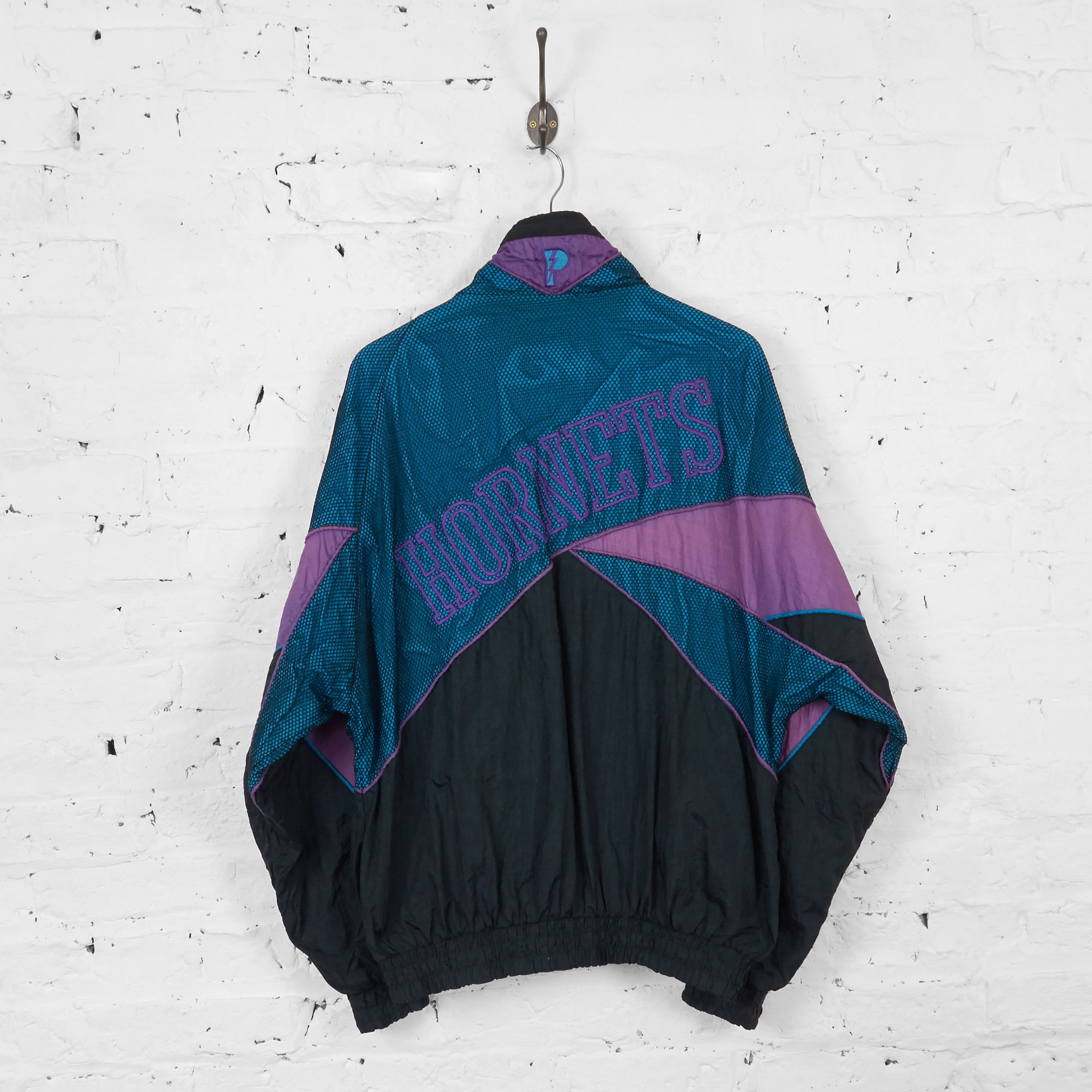 Vintage Charlotte Hornets NBA Windbreaker Jacket - Blue/Purple - L