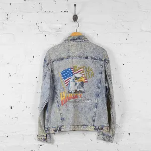 Vintage Harley Davidson Denim Jacket - Blue - M