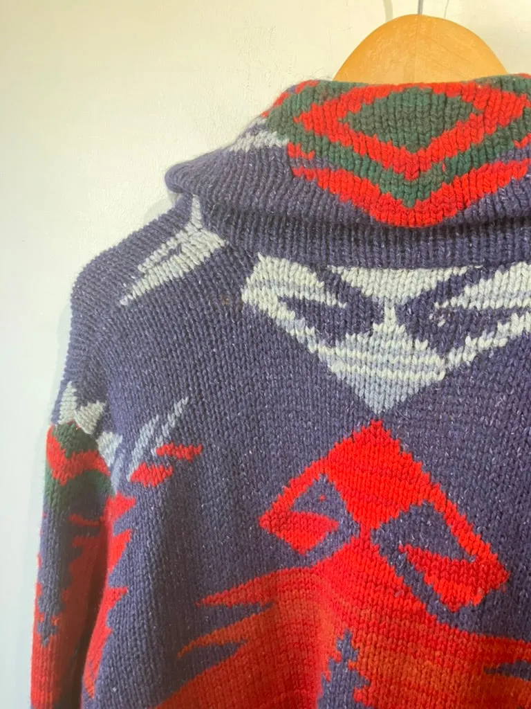 Vintage Lauren Ralph Lauren Hand Knit Wool Cardigan