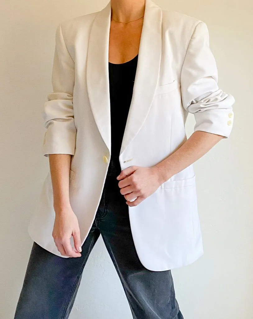 Vintage Pierre Cardin White Blazer