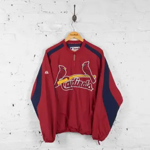 Vintage St. Louis Cardinals Pull Over Windbreaker Jacket - Red - L