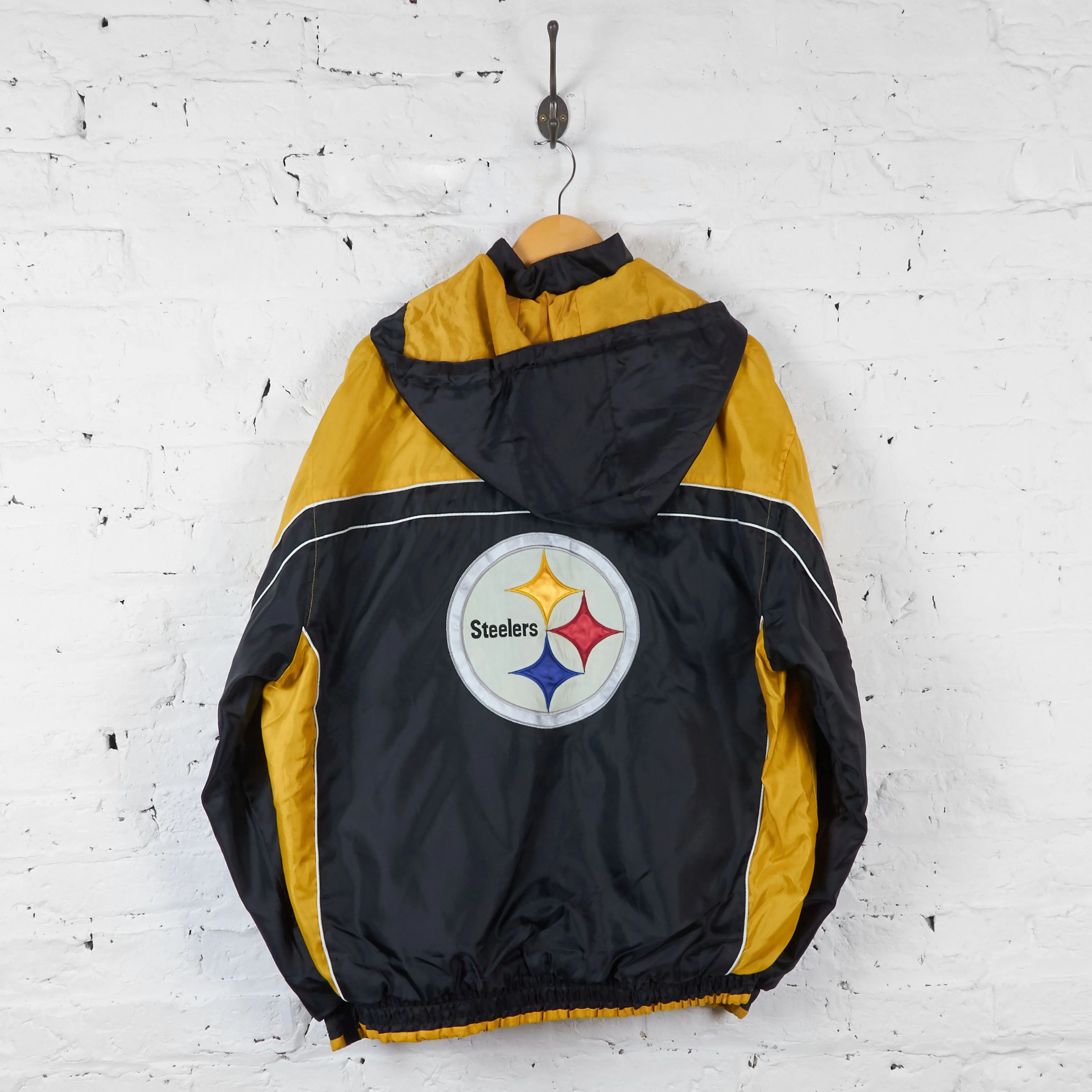 Vintage Steelers NFL Padded Jacket - Black/Yellow - XL