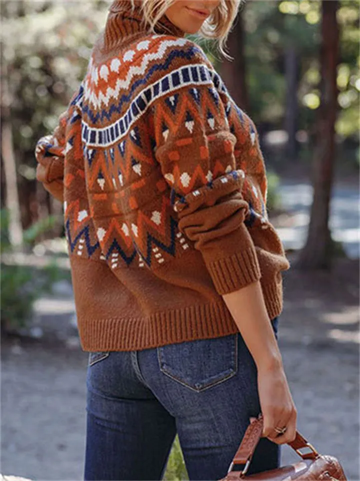 Vintage Striped Patchwork Halloween Lady Knit Sweaters