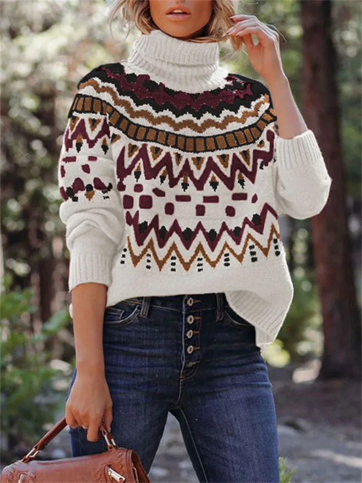 Vintage Striped Patchwork Halloween Lady Knit Sweaters