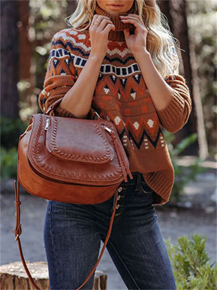 Vintage Striped Patchwork Halloween Lady Knit Sweaters
