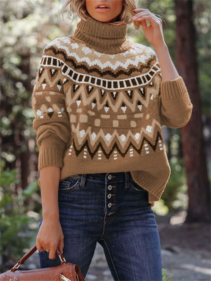 Vintage Striped Patchwork Halloween Lady Knit Sweaters