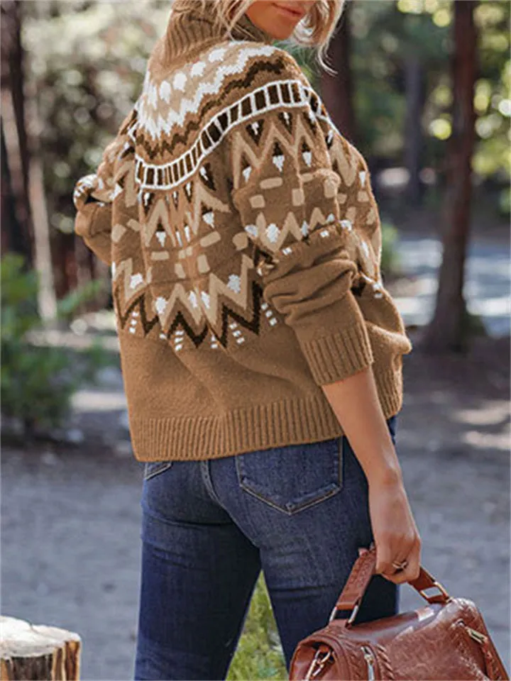 Vintage Striped Patchwork Halloween Lady Knit Sweaters