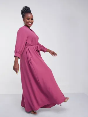 Vivo Jema V-Neck Maxi Dress - Peach