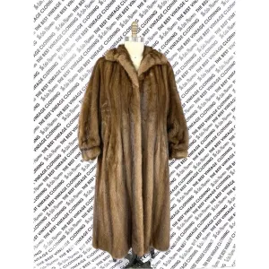 VTG Pierre Cardon Saga Mink  Fur Coat   Matching Hat Womens M/L/XL Gorgeous Mid Calf 1950s